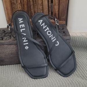 Antonio Melani Black Minimalist Sandals